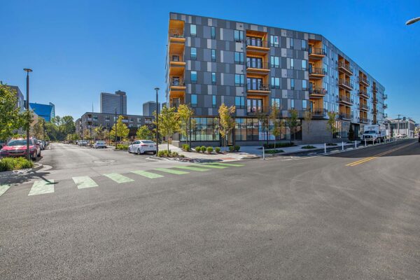 Arte KC apartments in Kansas City with modern architecture and large balconies.
