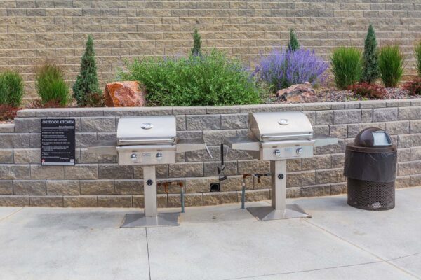 The Preserve at Mesa Creek outdoor kitchen with BBQ grills.