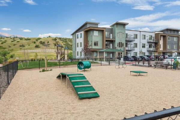 The Preserve at Mesa Creek dog park with agility toys.